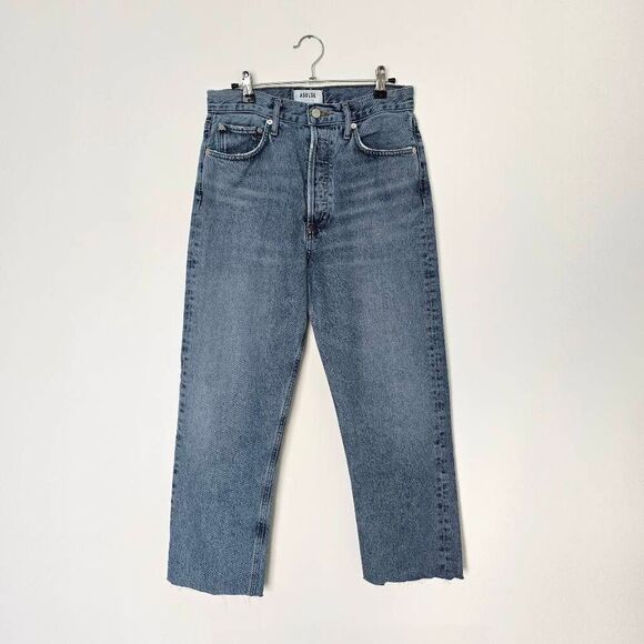 Agolde LA 90's Jeans Women's 27 Blue Denim Pinch High Rise 100% Cotton Straight - Picture 1 of 6